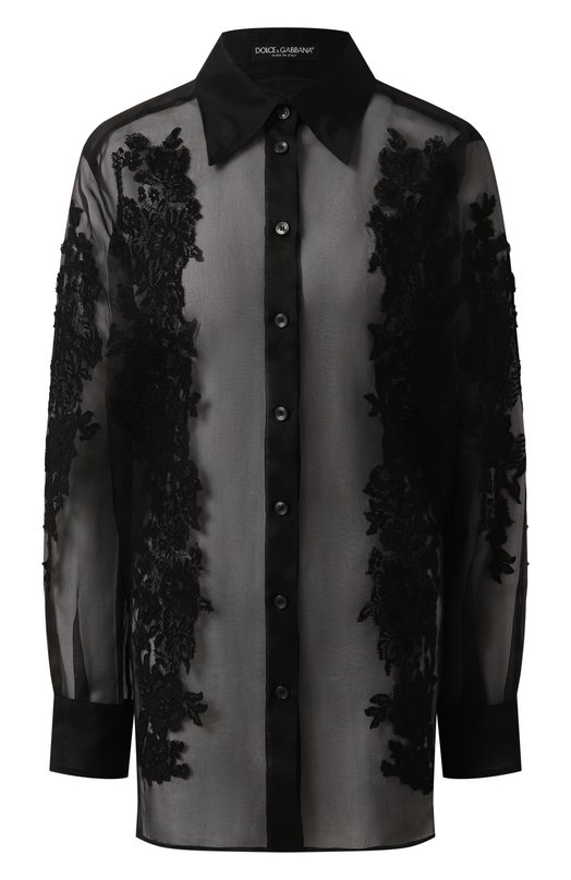 Шелковая блузка Dolce & Gabbana F5R38T/FU1BU Чёрный F5R38T/FU1BU