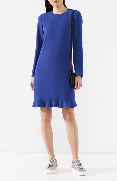 Платье с оборкой REDVALENTINO синего цвета по цене 65800 руб., арт. RR3VAA95/0F1, фото 2 Платье с оборкой REDVALENTINO, арт. RR3VAA95/0F1, фото 2