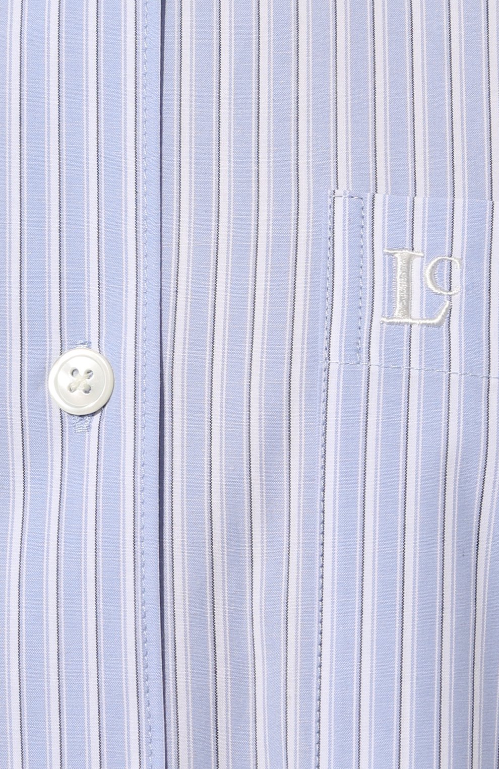 Хлопковая рубашка LOW CLASSIC голубого цвета по цене 33600 руб., арт. L0C23AM_SH010_LU, фото 5 Хлопковая рубашка LOW CLASSIC, арт. L0C23AM_SH010_LU, фото 5