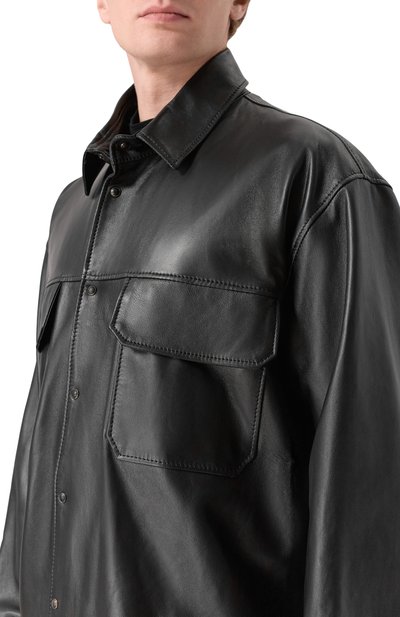 Кожаная рубашка ROADLESS черного цвета по цене 94600 руб., арт. RSS-L0S, фото 5 Кожаная рубашка ROADLESS, арт. RSS-L0S, фото 5
