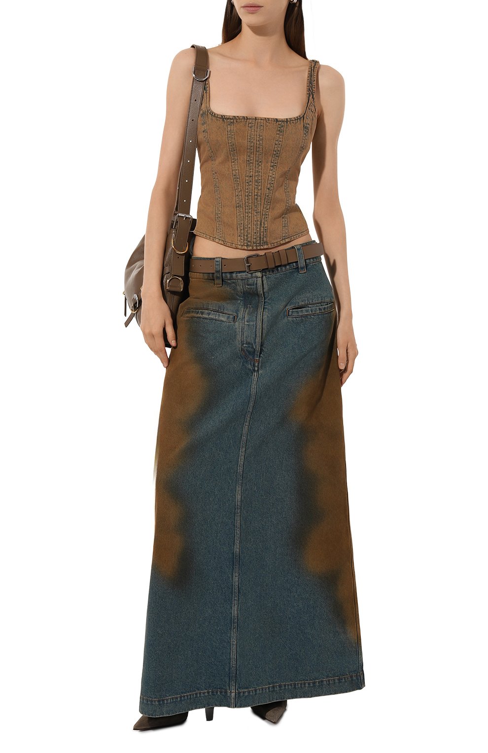 Джинсовый топ-корсет GIUSEPPE DI MORABITO бежевого цвета по цене 56750 руб., арт. 03PFDNT063A 03331, фото 2 Джинсовый топ-корсет GIUSEPPE DI MORABITO, арт. 03PFDNT063A 03331, фото 2