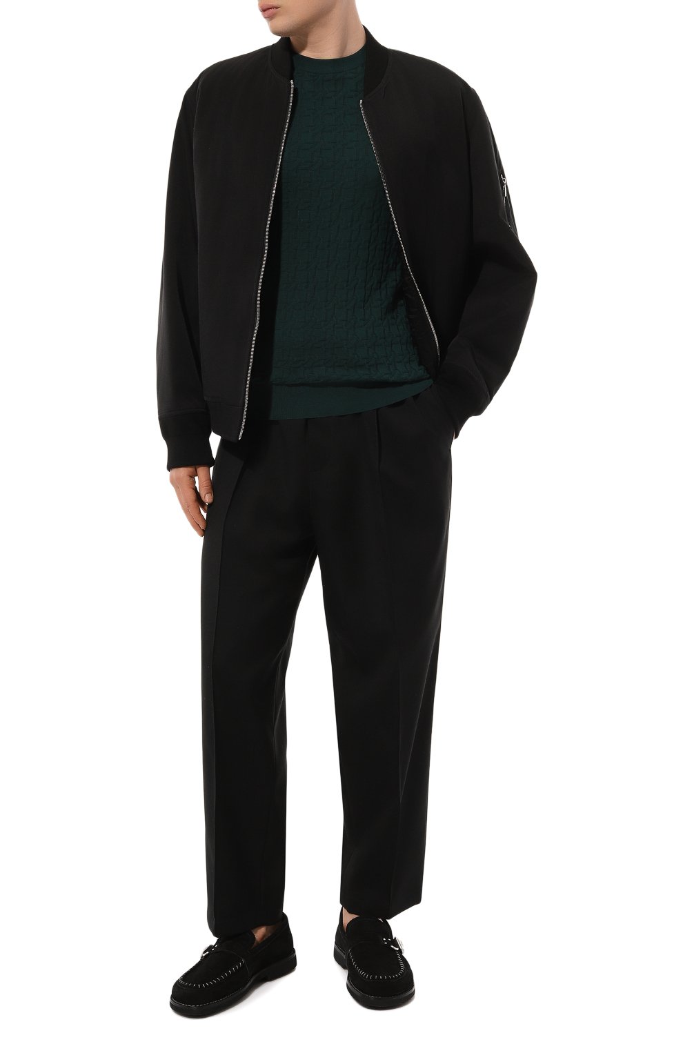 Хлопковый джемпер KITON темно-зеленого цвета по цене 133500 руб., арт. UMK0460K1, фото 2 Хлопковый джемпер KITON, арт. UMK0460K1, фото 2