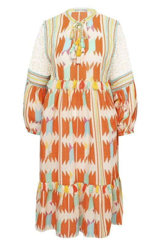 

Хлопковое платье Alice + Olivia, Разноцветный