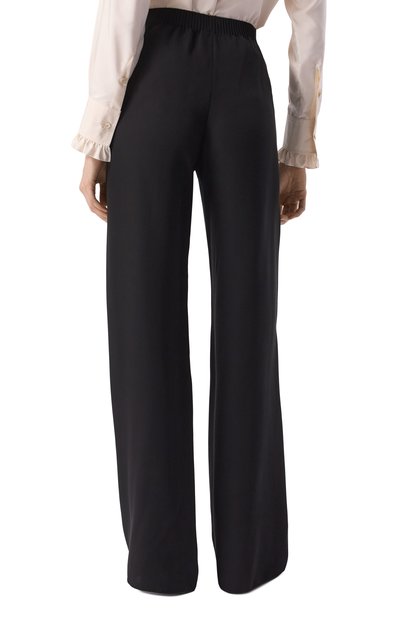 Шелковые брюки VALENTINO черного цвета по цене 260500 руб., арт. 6B3RB6861MM, фото 4 Шелковые брюки VALENTINO, арт. 6B3RB6861MM, фото 4