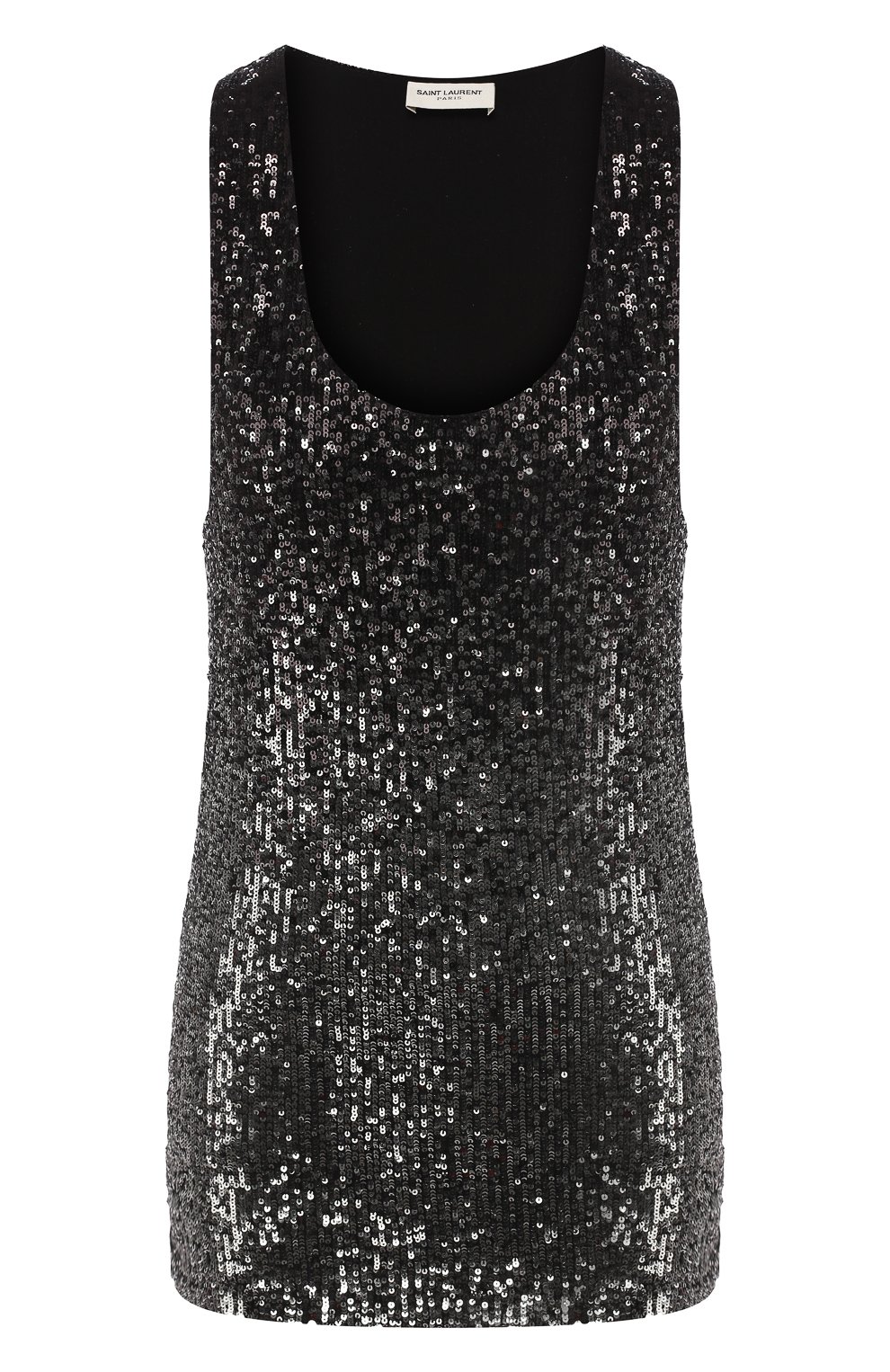 Майка с пайетками SAINT LAURENT черного цвета по цене 68400 руб., арт. 615505/YBSH2, фото 1 Майка с пайетками SAINT LAURENT, арт. 615505/YBSH2, фото 1