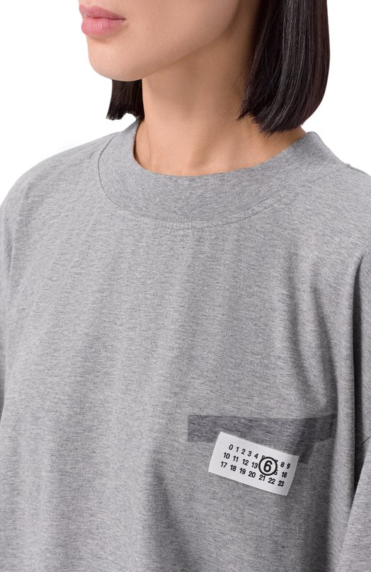 Хлопковая футболка MM6 S62GD0207/M20048 Серый  S62GD0207/M20048 Фото 5
