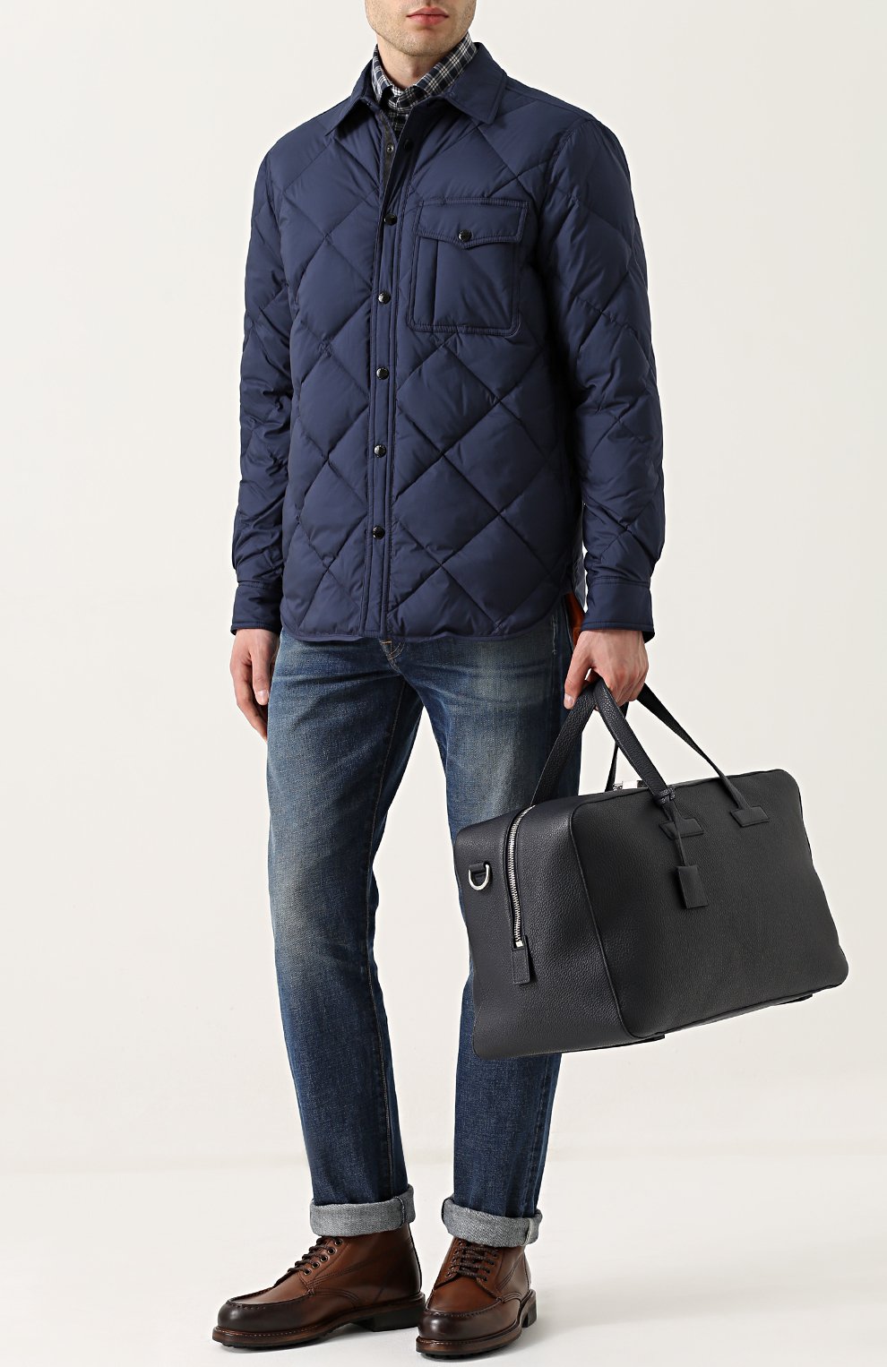 Кожаная дорожная сумка с плечевым ремнем TOM FORD, арт. H0348H-C92, фото 2