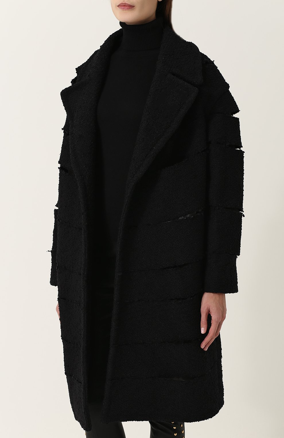 Однотонное пальто свободного кроя с разрезами TOM FORD, арт. CP1417-SDX002, фото 3