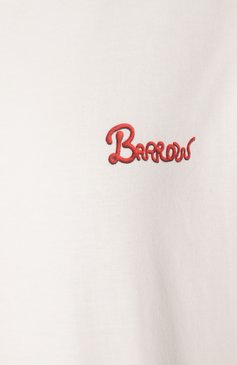 Женская хлопковая футболка BARROW белого цвета, арт. S5BWW0TH161 | Фото 6 (Материал внешний: Хлопок; Рукава: Короткие; Материал сплава: Проставлено; Длина (для топов): Стандартные; Драгоценные камни: Проставлено; Принт: С принтом; Стил�и: Кэжуэл; Женское Кросс-КТ: Футболка-одежда)