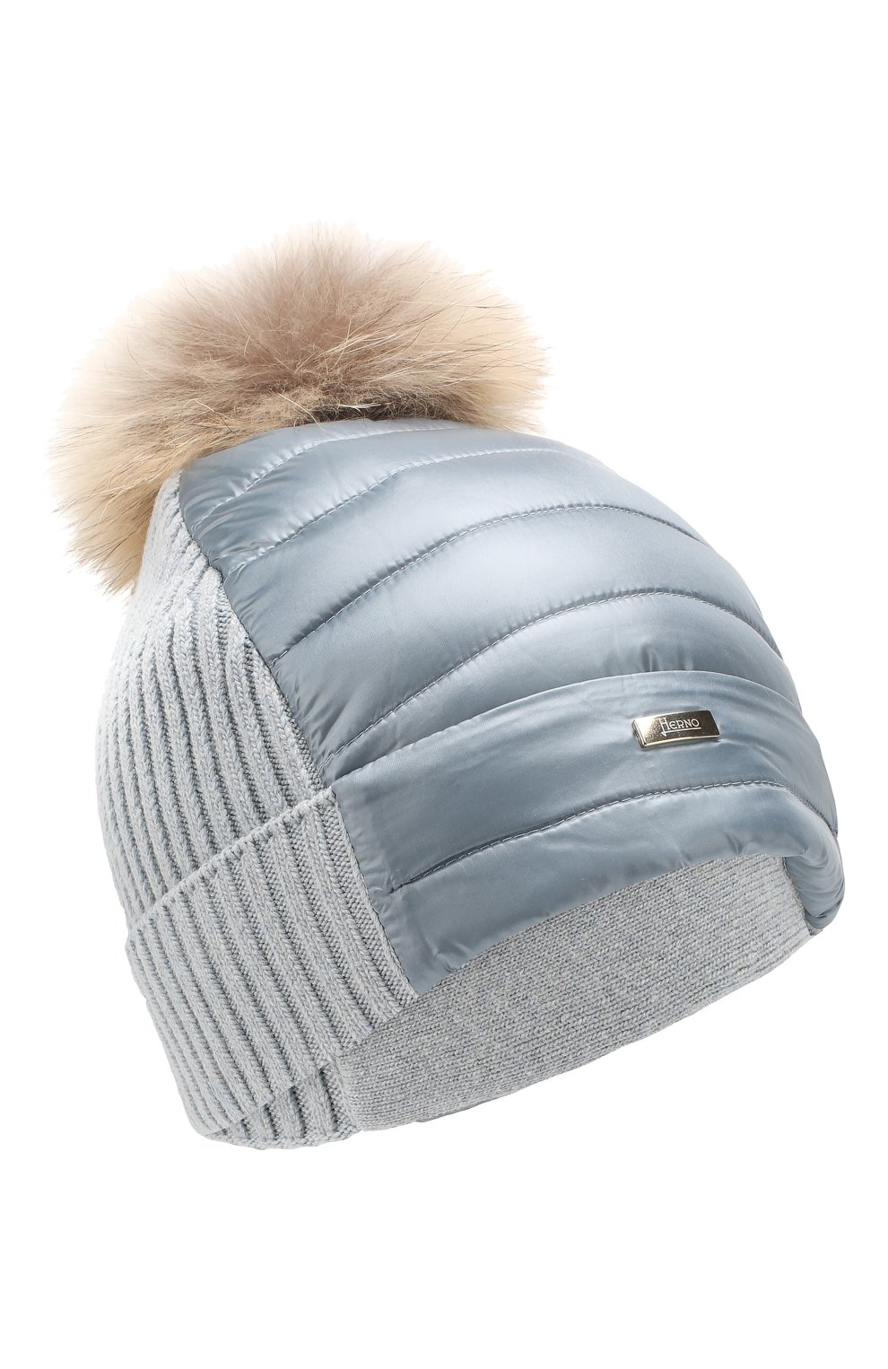 Утепленная шапка с меховым помпоном HERNO, арт. BER001G/12017, фото 1