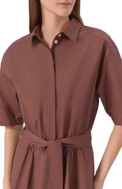 Хлопковое платье NOBLE&BRULEE коричневого цвета по цене 78000 руб., арт. NB135/120126/24, фото 4 Хлопковое платье NOBLE&BRULEE, арт. NB135/120126/24, фото 4