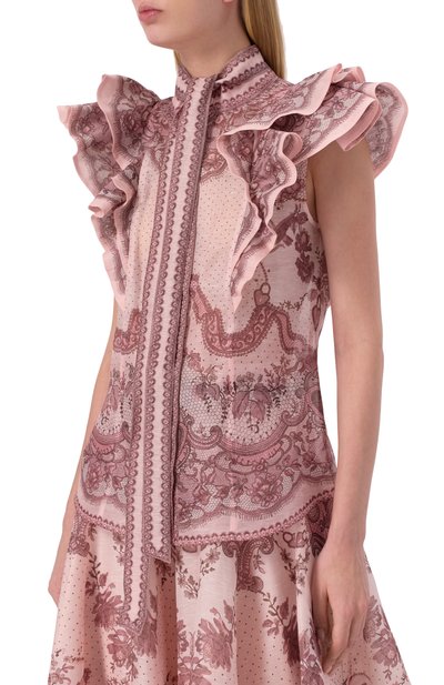 Блузка изо льна и шелка ZIMMERMANN, арт. 2167TR251, фото 3