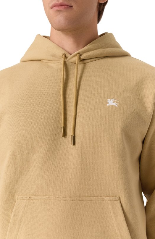 Хлопковое худи Burberry 8110585 Бежевый  8110585 Фото 5