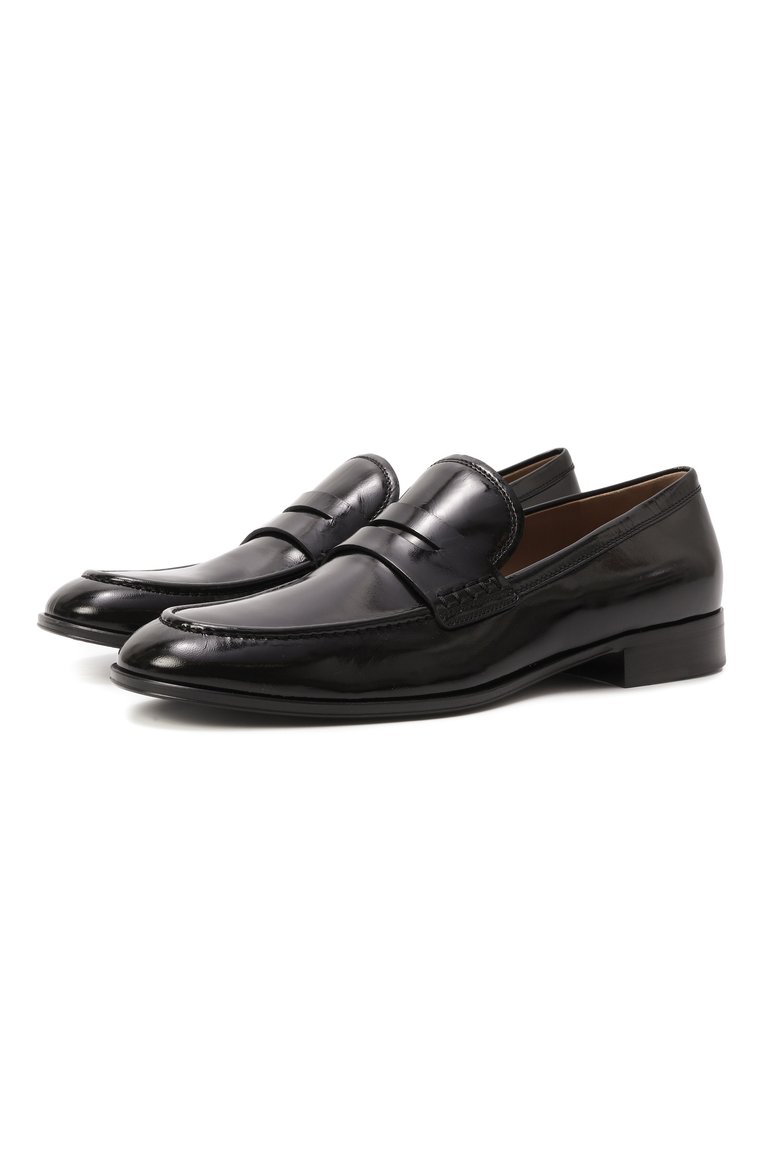 Мужские кожаные лоферы GIANVITO ROSSI черного цвета, арт. U25350.20CU0.NUINER0 | Фото 1 (Материал внутренний: Натуральная кожа; Нос: Не проставлено; Материал внешний: Натуральная кожа; Стили: Классический; Автоматизация состава: Проставлено)