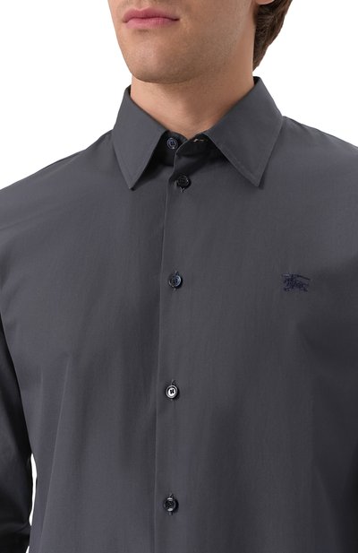 Хлопковая рубашка BURBERRY темно-синего цвета по цене 66550 руб., арт. 8105133, фото 5 Хлопковая рубашка BURBERRY, арт. 8105133, фото 5