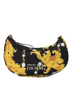 Женская сумка VERSACE JEANS COUTURE черного цвета, арт. 75VA4BS1/ZS824 | Фото 1 (Сумки-технические: Сумки через плечо; Материал сплава: Проставлено; Материал: Текстиль; Драгоценные камни: Проставлено; Размер: small)