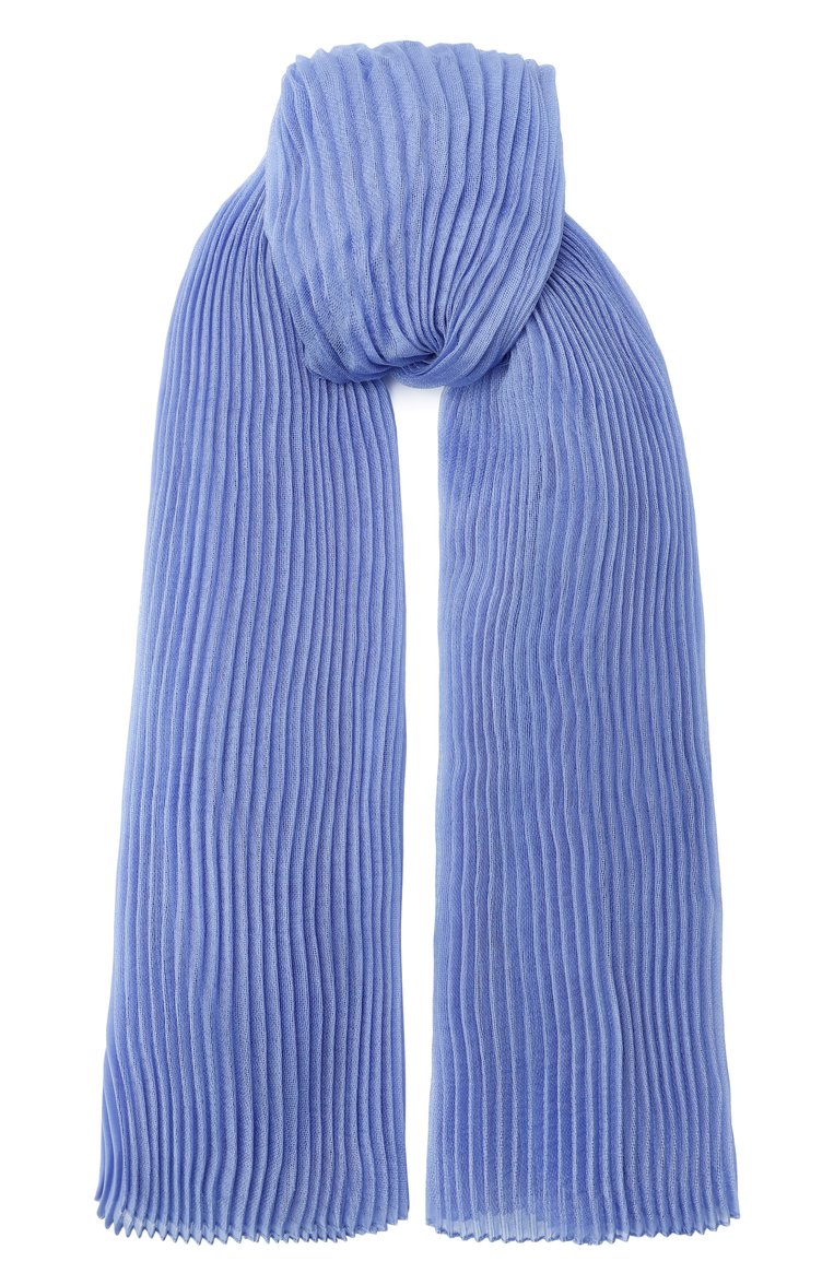 Женский шелковый шарф GIORGIO ARMANI голубого цвета, арт. GW001011/AF15269 | Фото 1 (Материал: Текстиль, Шелк; Нос: Не проставлено)
