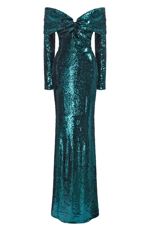 Платье с отделкой пайетками Zuhair Murad FDR25352/EMSE012 Зелёный FDR25352/EMSE012