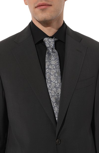 Шелковый галстук CANALI синего цвета по цене 16800 руб., арт. 18/HJ03978, фото 2 Шелковый галстук CANALI, арт. 18/HJ03978, фото 2