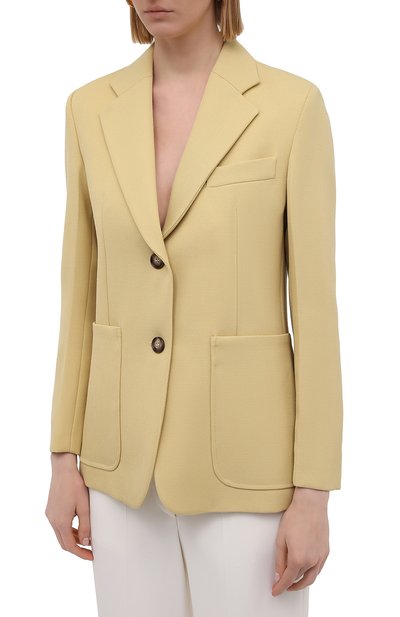 Шерстяной жакет VICTORIA BECKHAM желтого цвета по цене 188500 руб., арт. 1221WJK002540B, фото 3 Шерстяной жакет VICTORIA BECKHAM, арт. 1221WJK002540B, фото 3