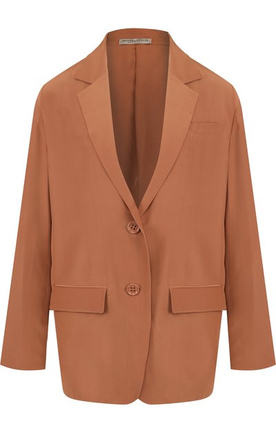 Женский однотонный шелковый жакет прямого кроя BOTTEGA VENETA, арт. 513216/VEPH0