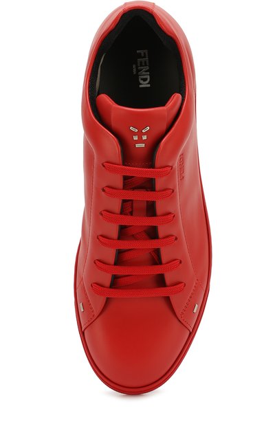 Кожаные кеды с металлической отделкой faces FENDI, арт. 7E1008/8GM, фото 4