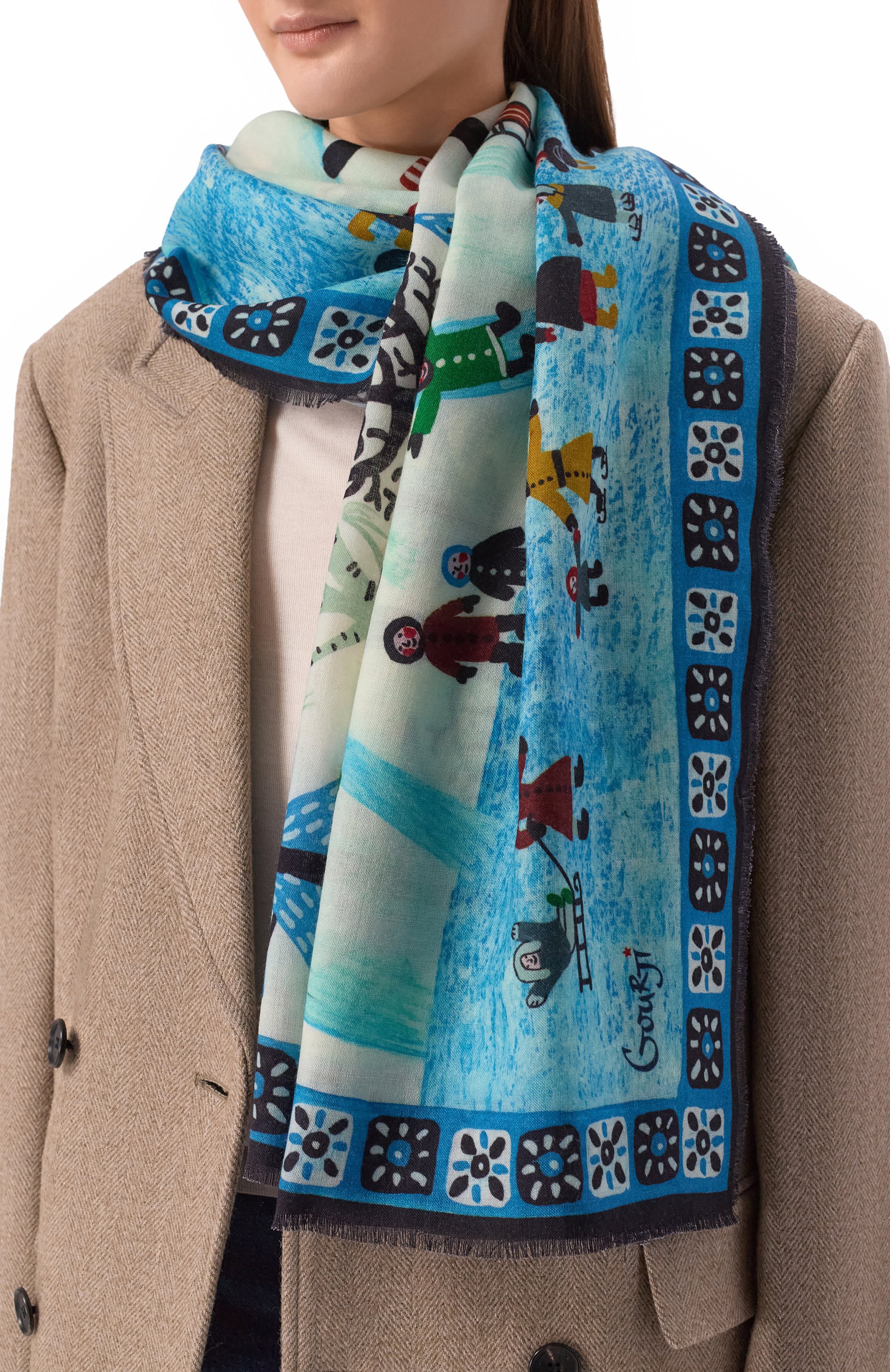 Шерстяная шаль зимняя деревня GOURJI, арт. 91233539/6144114, фото 2