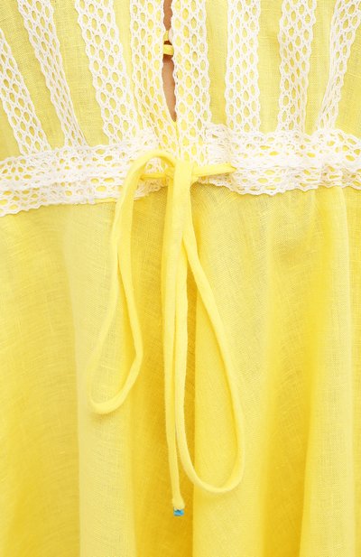 Льняное платье A MERE CO желтого цвета по цене 46250 руб., арт. AMC-RSS21-01YW, фото 5 Льняное платье A MERE CO, арт. AMC-RSS21-01YW, фото 5