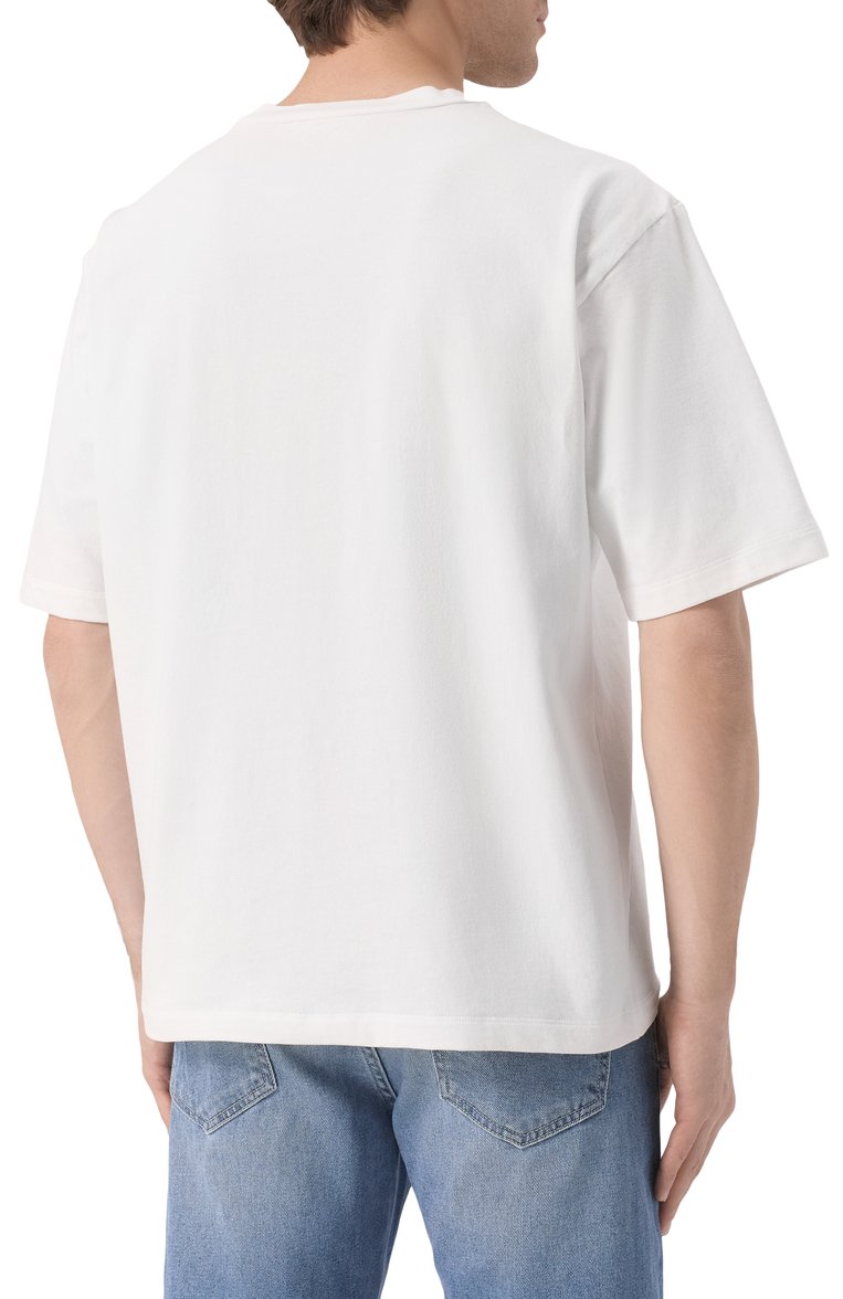 Мужская хлопковая футболка DSQUARED2 белого цвета, арт. S78GD0097/S24583 | Фото 4 (Длина (для топов): Стандартные; Рукава: Короткие; Материал внешний: Хлопок; Мужское Кросс-КТ: Футболка-одежда; Принт: С принтом; Стили: Спорт-шик; Автоматизация состава: Проставлено; Детали: Без декора; Автоматизация ТО: Проставлено)