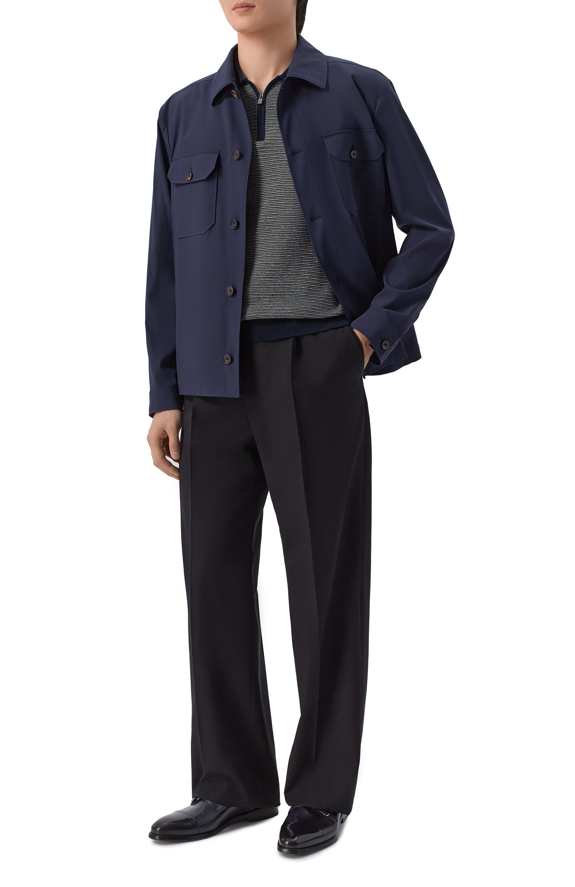 Хлопковое поло CORNELIANI темно-синего цвета по цене 71650 руб., арт. 27M564/2725119, фото 2 Хлопковое поло CORNELIANI, арт. 27M564/2725119, фото 2