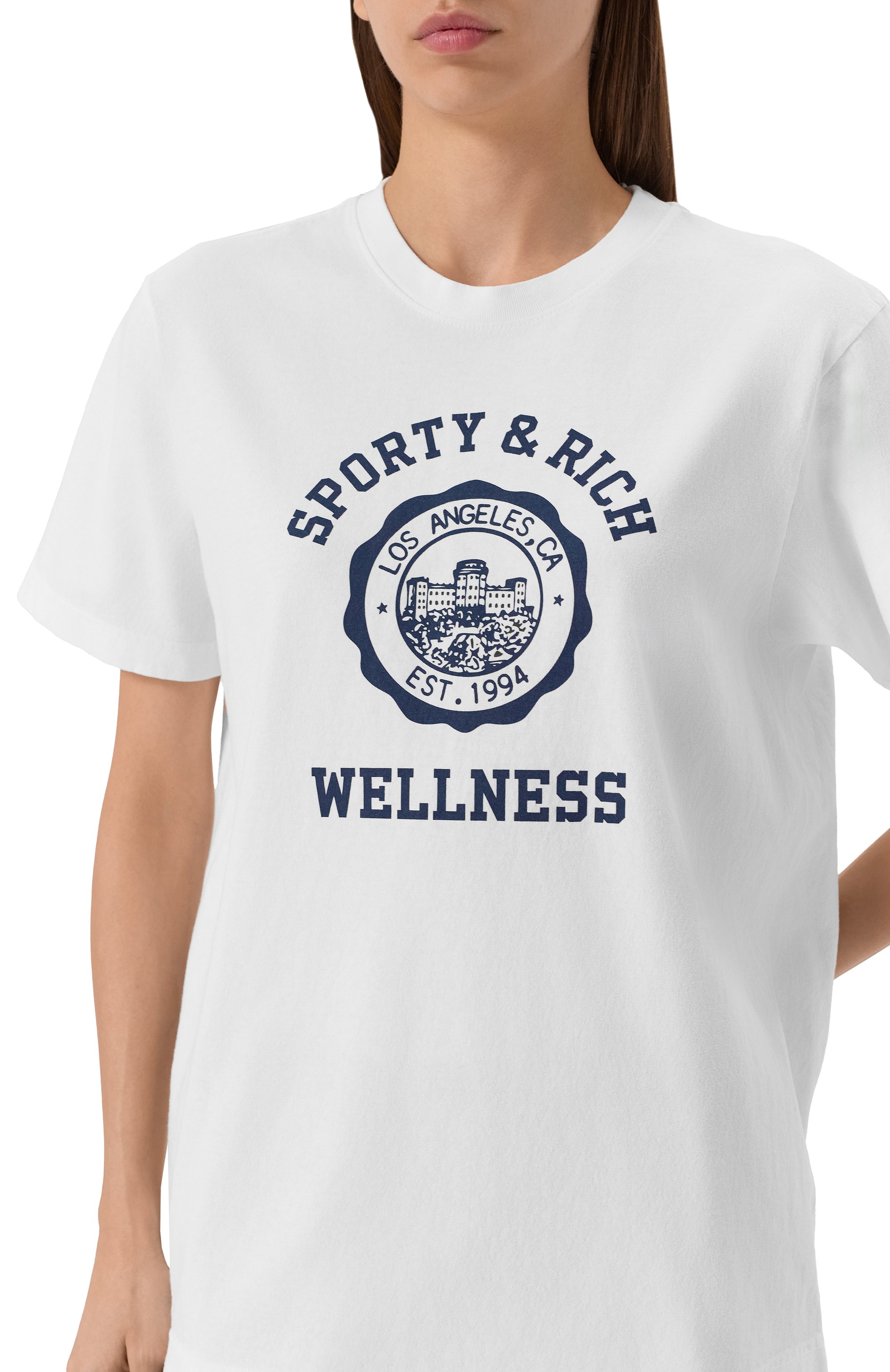 Хлопковая футболка SPORTY AND RICH, арт. T0043508033WH01, фото 9