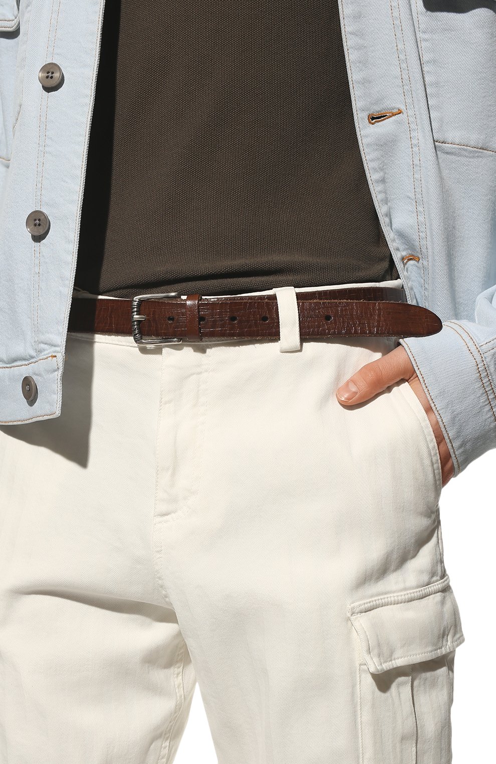 Кожаный ремень BRUNELLO CUCINELLI, арт. 221MAUHY338, фото 2