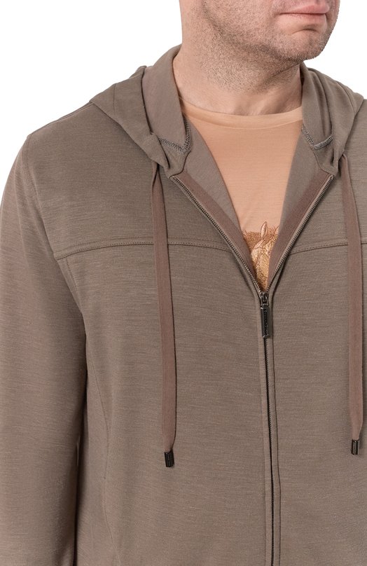 Толстовка из шелка и хлопка Stefano Ricci K919072FCR/T26206_002 Коричневый  K919072FCR/T26206_002 Фото 5