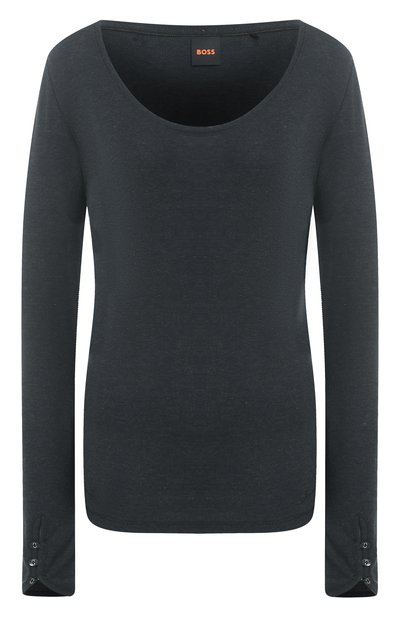 Женская лонгслив из хлопка и вискозы BOSS ORANGE, арт. 50542107