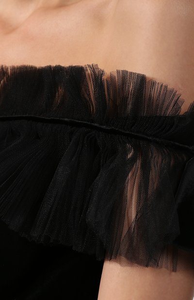 Приталенное платье-бюстье с оборками VALENTINO, арт. QB2VD7P10K8, фото 5