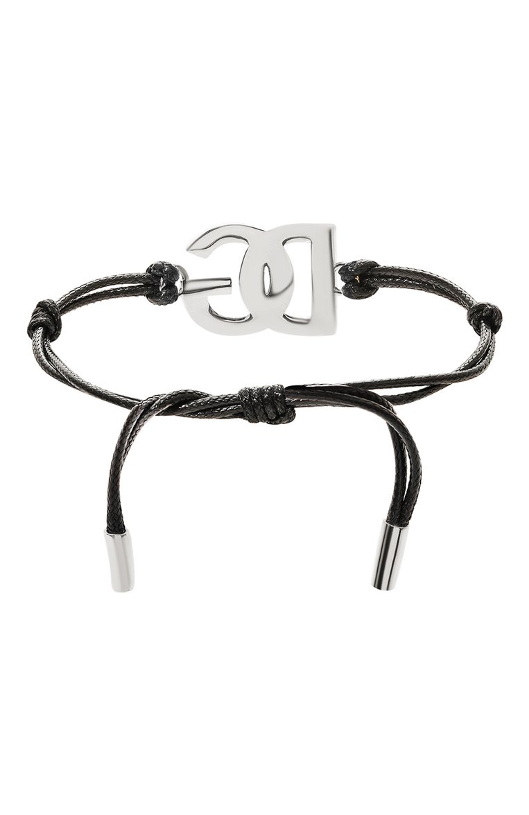 Мужской браслет DOLCE & GABBANA черного цвета, арт. WBP5L1 W1111/SILVER | Фото 3 (Региональные ограничения белый список (Axapta Mercury): Не проставлено; Материал: Текстиль, Металл; Нос: Не проставлено)