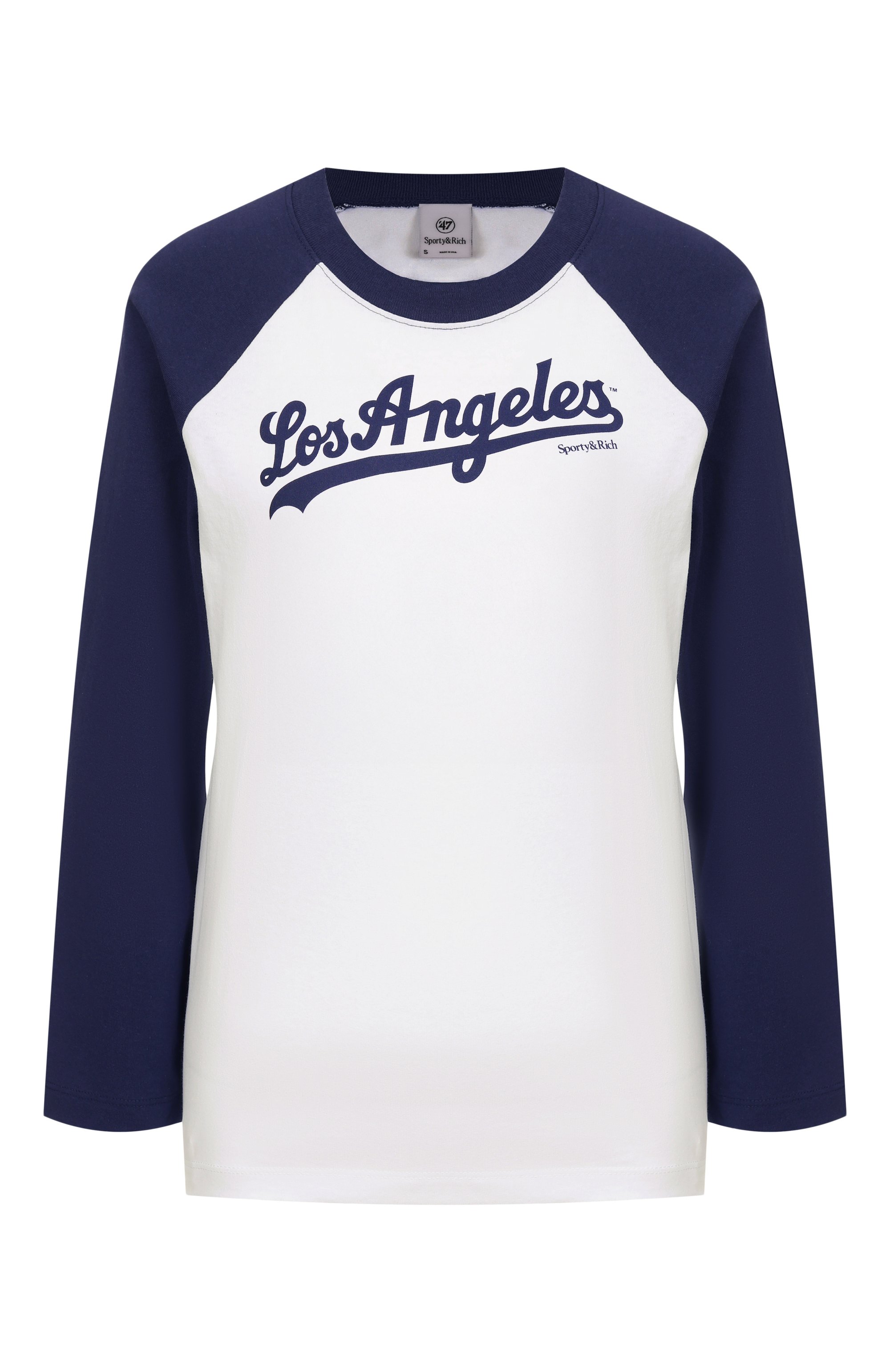 Хлопковый лонгслив sporty & rich x la dodgers SPORTY AND RICH белого цвета по цене 17550 руб., арт. T0046627667WH50, фото 1 Хлопковый лонгслив sporty & rich x la dodgers SPORTY AND RICH, арт. T0046627667WH50, фото 1