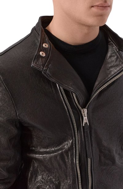 Кожаная куртка NEVER ENOUGH черного цвета по цене 108000 руб., арт. 2B6M072-148/MJL078 LT-42, фото 5 Кожаная куртка NEVER ENOUGH, арт. 2B6M072-148/MJL078 LT-42, фото 5