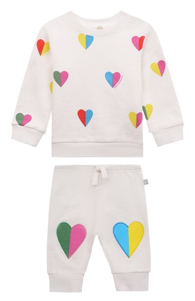 Комплект из свитшота и брюк STELLA MCCARTNEY белого цвета по цене 16800 руб., арт. TS3020, фото 1 Комплект из свитшота и брюк STELLA MCCARTNEY, арт. TS3020, фото 1