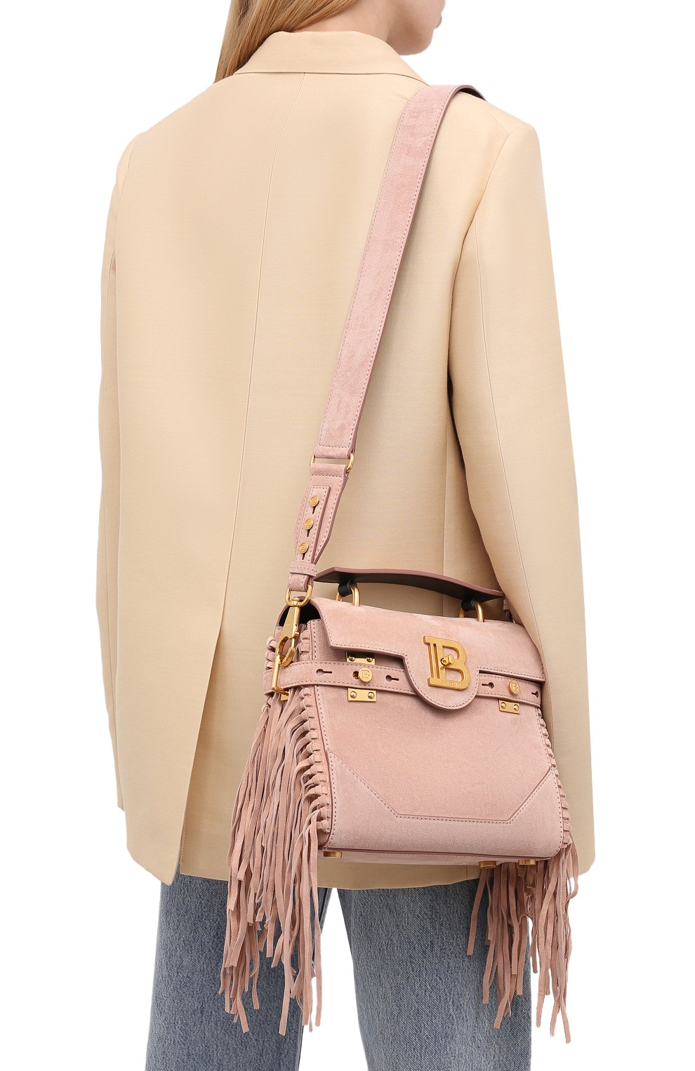 Сумка buzz 23 BALMAIN светло-розового цвета по цене 222500 руб., арт. WN1DB534/LCRF, фото 5 Сумка buzz 23 BALMAIN, арт. WN1DB534/LCRF, фото 5