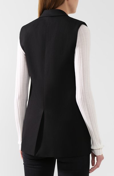 Жилет из смеси хлопка и льна HELMUT LANG черного цвета по цене 57000 руб., арт. J10HW103, фото 4 Жилет из смеси хлопка и льна HELMUT LANG, арт. J10HW103, фото 4
