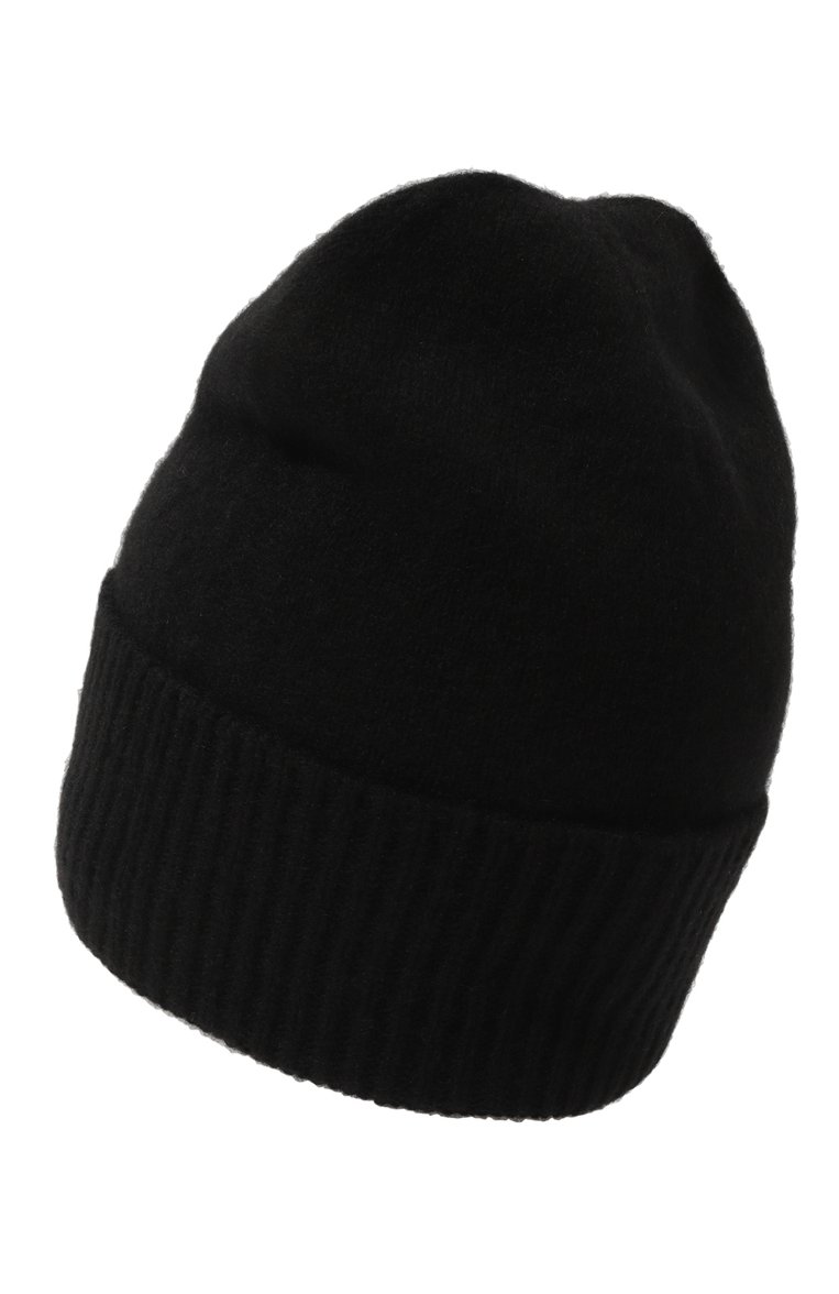 Женская кашемировая шапка DONDUP черного цвета, арт. WQ133/Y00480D XXX | Фото 3 (Материал: Текстиль, Кашемир, Шерсть; Материал сплава: Проставлено; Нос: Не проставлено)