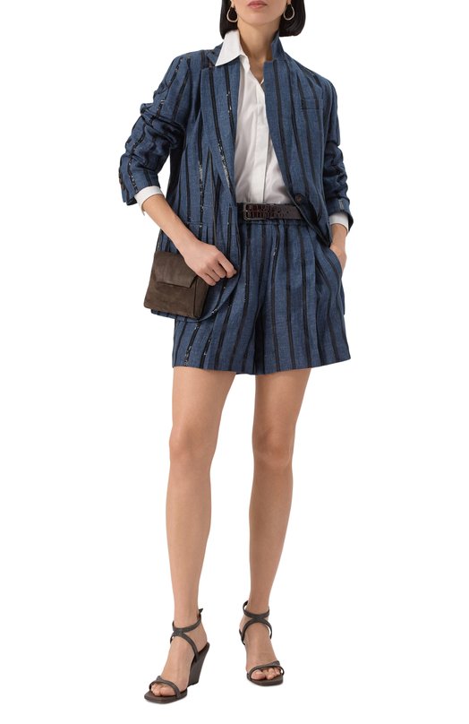 Льняной жакет Brunello Cucinelli MH5387333 Синий  MH5387333 Фото 2
