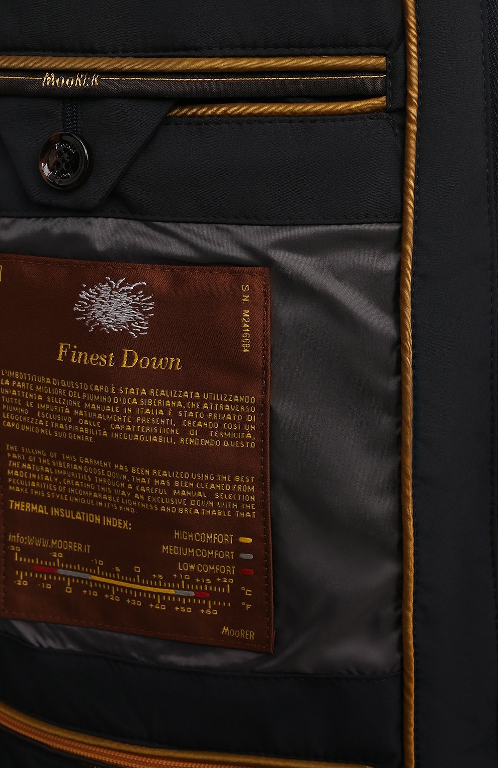 Пуховик zarbo-stp с отделкой из овчины MOORER синего цвета по цене 199500 руб., арт. ZARB0/STP, фото 6 Пуховик zarbo-stp с отделкой из овчины MOORER, арт. ZARB0/STP, фото 6