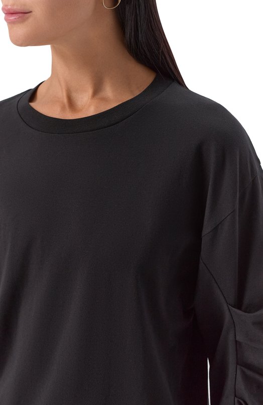 Хлопковый лонгслив Dries Van Noten 011110-2603-900 Чёрный  011110-2603-900 Фото 5
