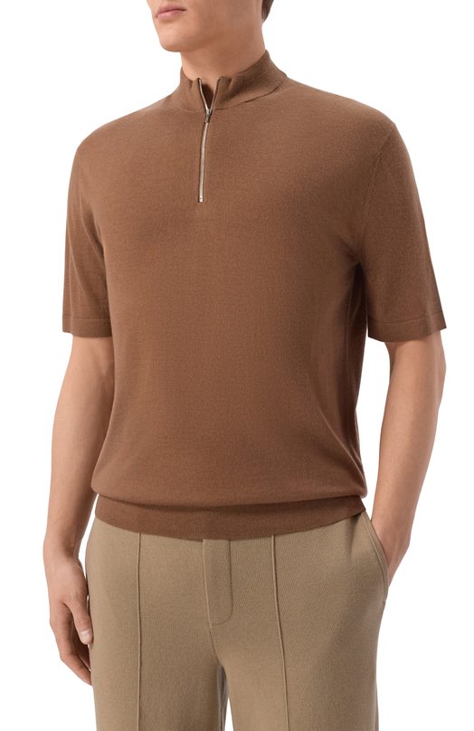 Джемпер из шерсти и шелка 12 STOREEZ 135795 Коричневый  135795 Фото 3