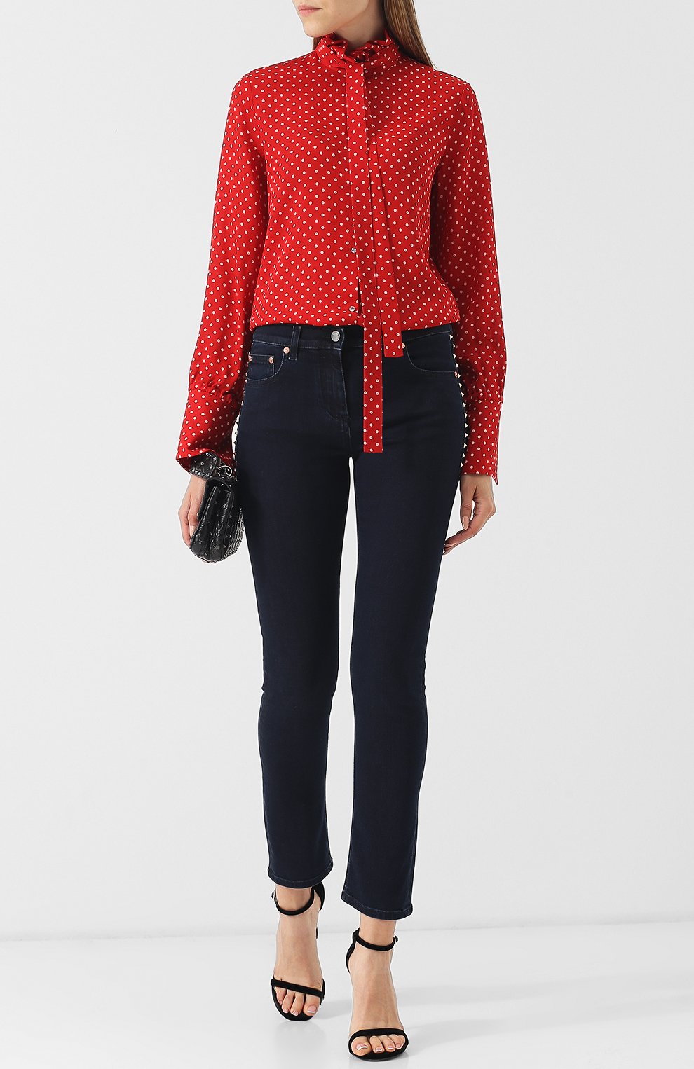 Джинсы прямого кроя с декоративной отделкой VALENTINO, арт. QB3DD07H45L, фото 2