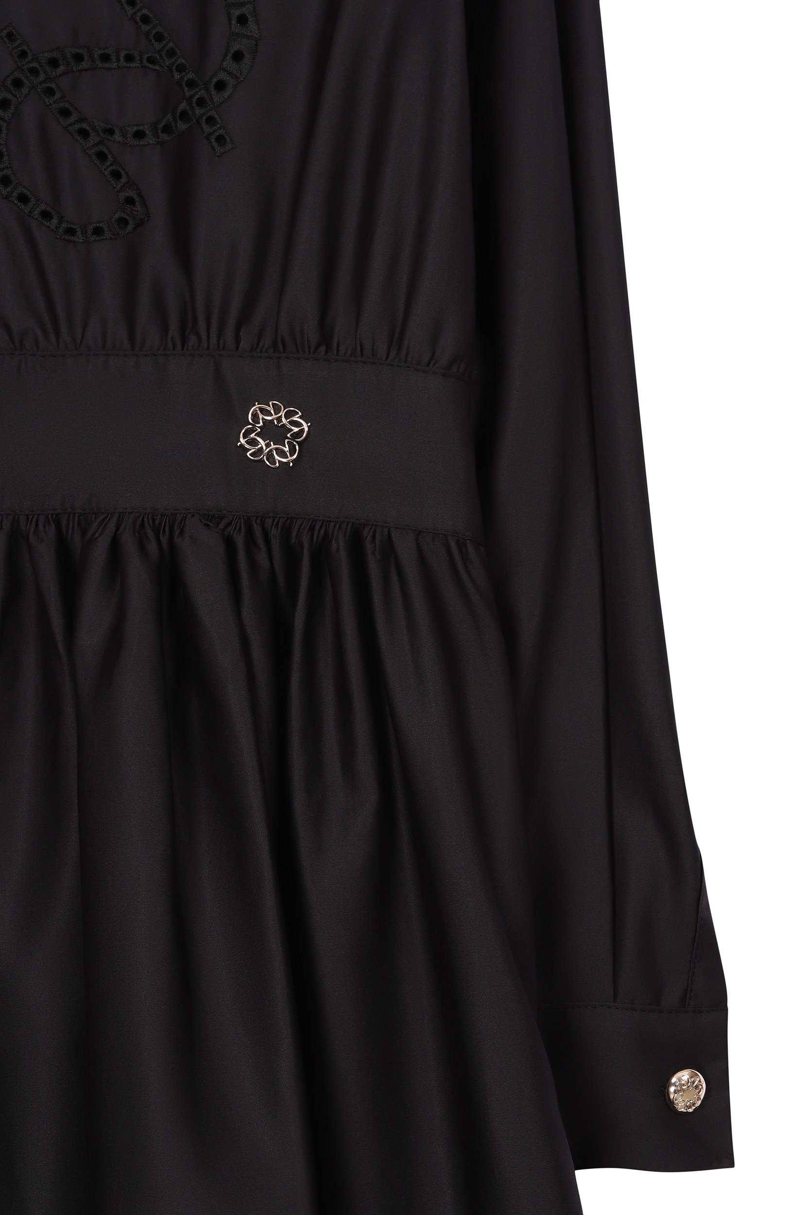 Хлопковое платье ELIE SAAB JUNIOR черного цвета по цене 103500 руб., арт. EFAB127 MX/TS0724RIC06_001, фото 3 Хлопковое платье ELIE SAAB JUNIOR, арт. EFAB127 MX/TS0724RIC06_001, фото 3