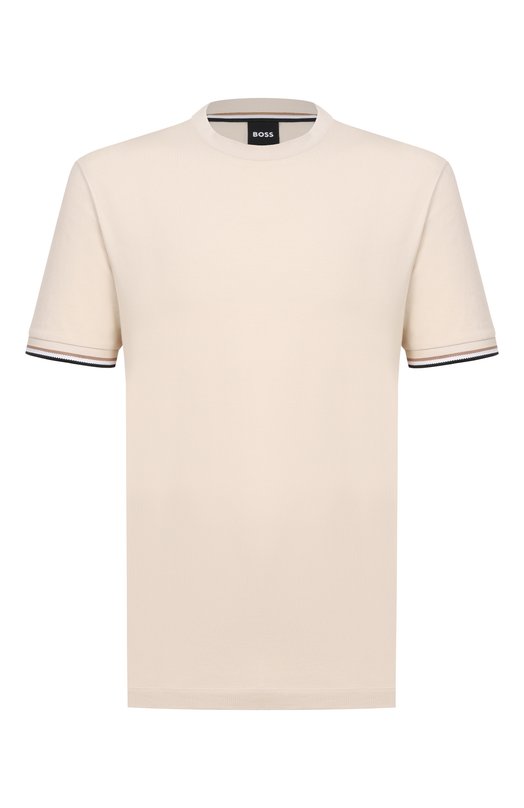 Хлопковая футболка BOSS 50501097 Кремовый 50501097