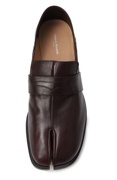 Женские кожаные пенни-лоферы tabi city MAISON MARGIELA темно-коричневого цвета, арт. S39WR0021/P8158 | Фото 6 (Материал внешний: Натуральная кожа; Подошва: Плоская; Материал внутренний: Натуральная кожа; Каблук высота: Низкий; Автоматизация состава: Проставлено; Автоматизация ТО: Проставлено)